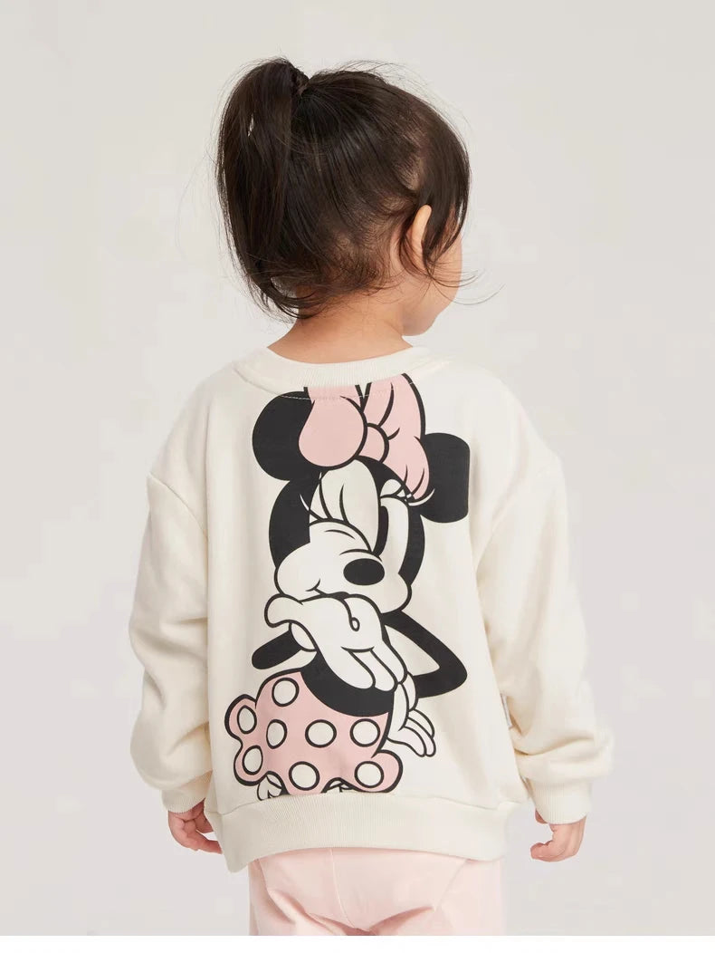 Baby Girl Cute Minnie Mouse Children Sweatshirt Spring Fall Clothing Tops Long-sleeved Loose Fashion Cartoon Girl Hoodies O-neck