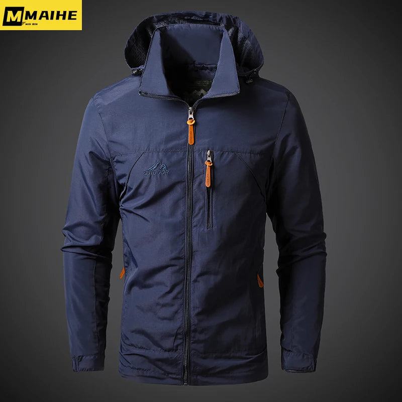 Mens Windbreaker Jackets Waterproof Military Hooded Coat Male New Combat Jackets Men Autumn Outdoor Hiking Biking Bomber Outwear